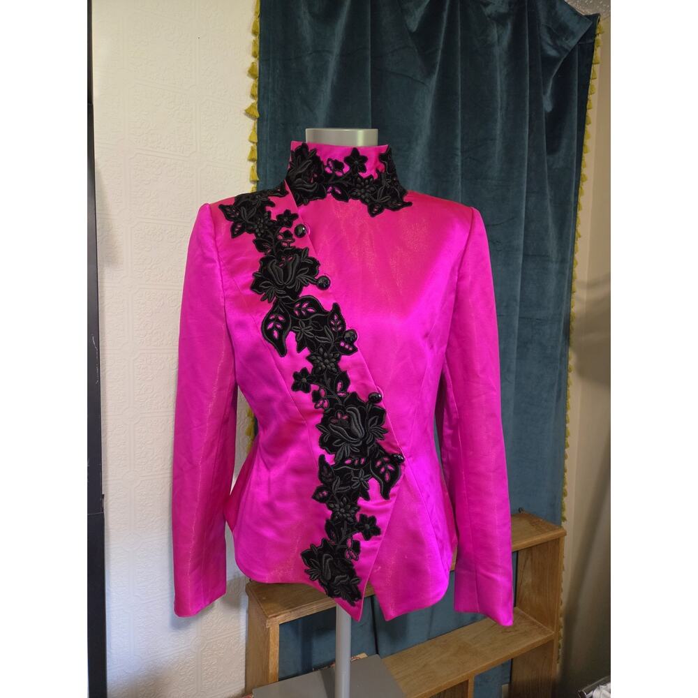 Ungaro Parallèle Paris Women's Vintage Pink Embroidered Jacket Rare Find!